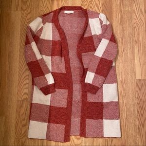 Plaid print cardigan